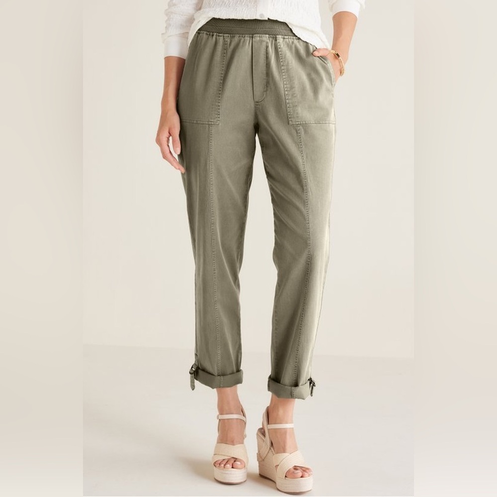 Soft Surroundings Medina Roll Tab Crop‎ Pants size S